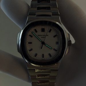 (Advanced Customization) Patek Philippe 5711/111P, original data 1:1 customized case and strap, hand inlaid sapphire outer ring, customized best white dial, hands, calendar, Dandong 324 integrated movement - Image 18