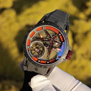 Roger Dubuis King Racing RDDBEX0817, custom titanium case, natural black rubber strap, custom integrated movement - Image 4