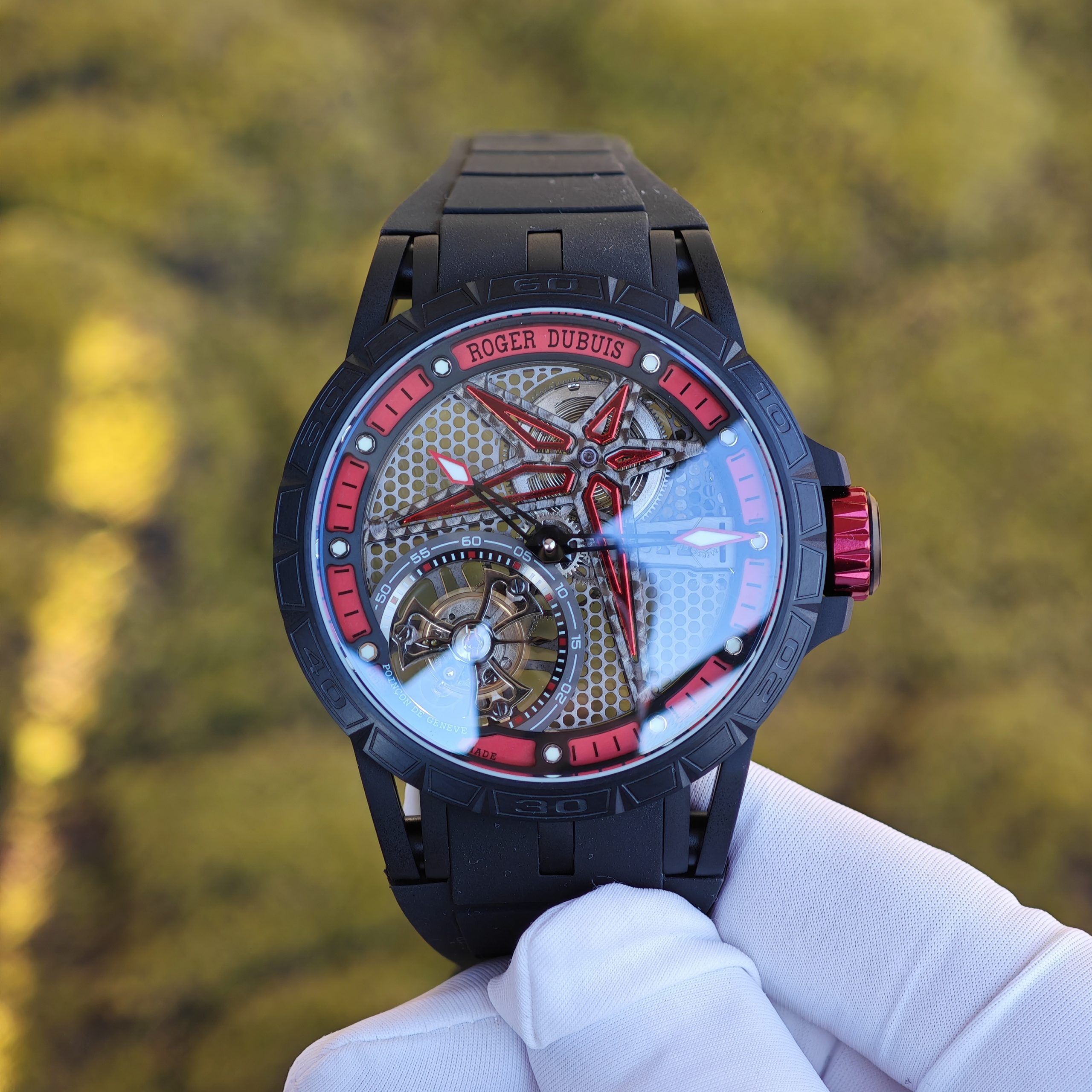 202511 531 Roger Dubuis King Racing RDDBEX0817, custom titanium case, natural black rubber strap, custom integrated movement - Image 1