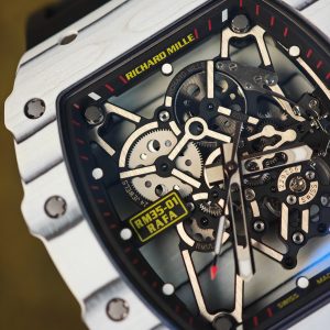 Richard Mille RM35-01 white, original Parmigiani movement modified, imported quartz TPT from Japan ® Customized case made of composite material, paired with black imported natural rubber strap, 1:1 customized titanium buckle - Image 11