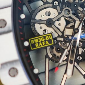 Richard Mille RM35-01 white, original Parmigiani movement modified, imported quartz TPT from Japan ® Customized case made of composite material, paired with black imported natural rubber strap, 1:1 customized titanium buckle - Image 15
