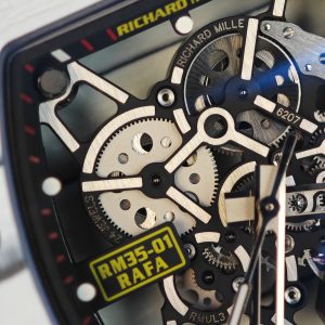 Richard Mille RM35-01 white, original Parmigiani movement modified, imported quartz TPT from Japan ® Customized case made of composite material, paired with black imported natural rubber strap, 1:1 customized titanium buckle - Image 16