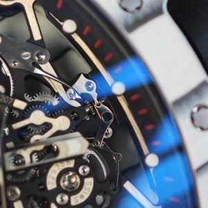 Richard Mille RM35-01 white, original Parmigiani movement modified, imported quartz TPT from Japan ® Customized case made of composite material, paired with black imported natural rubber strap, 1:1 customized titanium buckle - Image 18