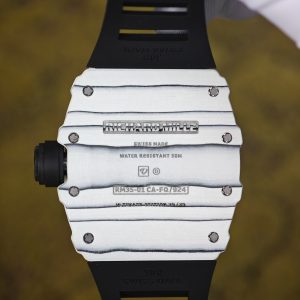Richard Mille RM35-01 white, original Parmigiani movement modified, imported quartz TPT from Japan ® Customized case made of composite material, paired with black imported natural rubber strap, 1:1 customized titanium buckle - Image 22