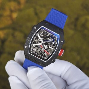 Richard Mille 67-02 French Sport, 1:1 custom CRMA7 movement, imported carbon fiber case, blue nylon strap - Image 4