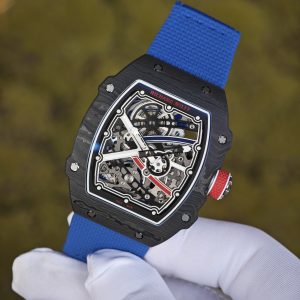 Richard Mille 67-02 French Sport, 1:1 custom CRMA7 movement, imported carbon fiber case, blue nylon strap - Image 7
