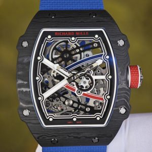 Richard Mille 67-02 French Sport, 1:1 custom CRMA7 movement, imported carbon fiber case, blue nylon strap - Image 8