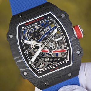 Richard Mille 67-02 French Sport, 1:1 custom CRMA7 movement, imported carbon fiber case, blue nylon strap - Image 9