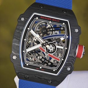 Richard Mille 67-02 French Sport, 1:1 custom CRMA7 movement, imported carbon fiber case, blue nylon strap - Image 10