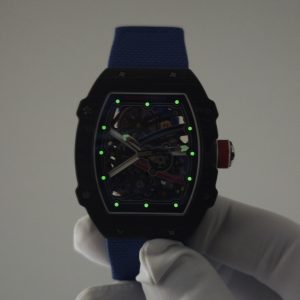 Richard Mille 67-02 French Sport, 1:1 custom CRMA7 movement, imported carbon fiber case, blue nylon strap - Image 16