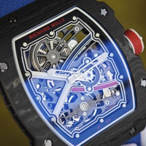 Richard Mille 67-02 French Sport, 1:1 custom CRMA7 movement, imported carbon fiber case, blue nylon strap - Image 17