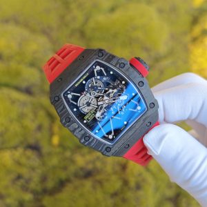 BBR Factory Edition Richard Mille RM35-01 Red, Original Data Mold Customized Movement, Carbon Fiber Case, Paired with Red Rubber Strap, Stainless Steel Plated Black Buckle - Image 3