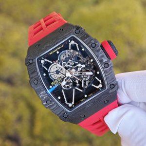 BBR Factory Edition Richard Mille RM35-01 Red, Original Data Mold Customized Movement, Carbon Fiber Case, Paired with Red Rubber Strap, Stainless Steel Plated Black Buckle - Image 7