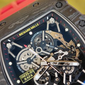 BBR Factory Edition Richard Mille RM35-01 Red, Original Data Mold Customized Movement, Carbon Fiber Case, Paired with Red Rubber Strap, Stainless Steel Plated Black Buckle - Image 11