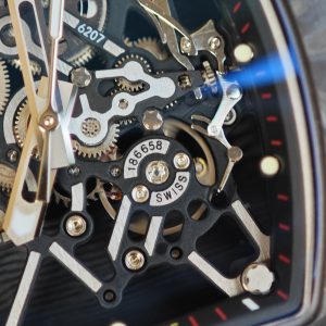 BBR Factory Edition Richard Mille RM35-01 Red, Original Data Mold Customized Movement, Carbon Fiber Case, Paired with Red Rubber Strap, Stainless Steel Plated Black Buckle - Image 14