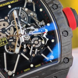 BBR Factory Edition Richard Mille RM35-01 Red, Original Data Mold Customized Movement, Carbon Fiber Case, Paired with Red Rubber Strap, Stainless Steel Plated Black Buckle - Image 15
