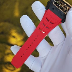 BBR Factory Edition Richard Mille RM35-01 Red, Original Data Mold Customized Movement, Carbon Fiber Case, Paired with Red Rubber Strap, Stainless Steel Plated Black Buckle - Image 21