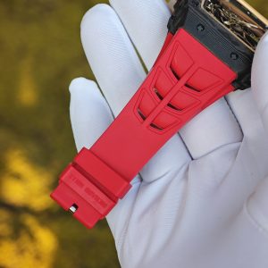 BBR Factory Edition Richard Mille RM35-01 Red, Original Data Mold Customized Movement, Carbon Fiber Case, Paired with Red Rubber Strap, Stainless Steel Plated Black Buckle - Image 22