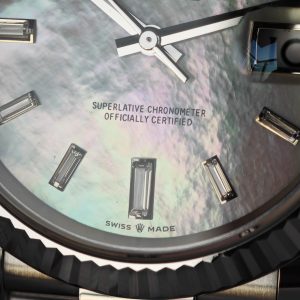 Rolex Day Date model m128239, diameter 36mm, custom best inlaid diamond scale white mother of pearl dial, best alternative pointer, custom best week display, stainless steel electroplated platinum case and strap - Image 13