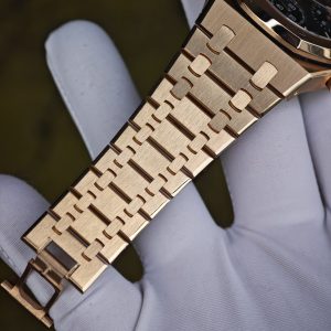Customized AP Royal Oak 18K rose gold 26240, original data 1:1 customized 18K rose gold case strap and clasp, Dandong 4401 integrated movement (weight adjustment), customized best alternative blue dial, hands and calendar - Image 27