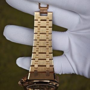 Customized AP Royal Oak 18K rose gold 26240, original data 1:1 customized 18K rose gold case strap and clasp, Dandong 4401 integrated movement (weight adjustment), customized best alternative blue dial, hands and calendar - Image 28