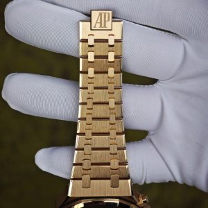 Customized AP Royal Oak 18K rose gold 26240, original data 1:1 customized 18K rose gold case strap and clasp, Dandong 4401 integrated movement (weight adjustment), customized best alternative blue dial, hands and calendar - Image 29