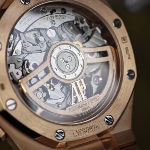 Customized AP Royal Oak 18K rose gold 26240, original data 1:1 customized 18K rose gold case strap and clasp, Dandong 4401 integrated movement (weight adjustment), customized best alternative blue dial, hands and calendar - Image 21