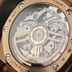 Customized AP Royal Oak 18K rose gold 26240, original data 1:1 customized 18K rose gold case strap and clasp, Dandong 4401 integrated movement (weight adjustment), customized best alternative blue dial, hands and calendar - Image 23