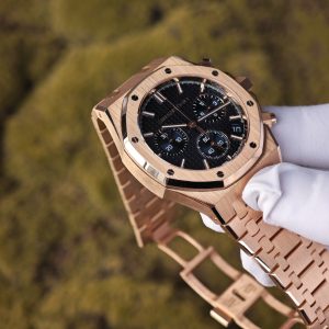 Customized AP Royal Oak 18K rose gold 26240, original data 1:1 customized 18K rose gold case strap and clasp, Dandong 4401 integrated movement (weight adjustment), customized best alternative blue dial, hands and calendar - Image 13
