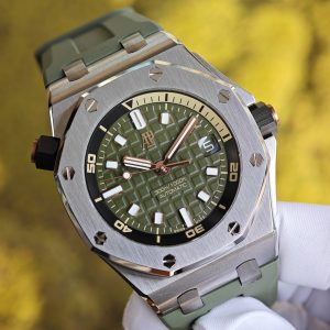 AUDEMARS PIGUET Royal Oak Offshore 15720 Avocado Green, equipped with original avocado green dial, best alternative hands and calendar, electroplated 18K white gold case, 1:1 customized 4308 integrated movement - Image 6