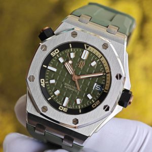 AUDEMARS PIGUET Royal Oak Offshore 15720 Avocado Green, equipped with original avocado green dial, best alternative hands and calendar, electroplated 18K white gold case, 1:1 customized 4308 integrated movement - Image 7
