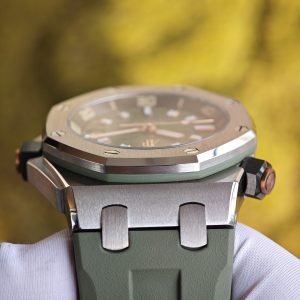 AUDEMARS PIGUET Royal Oak Offshore 15720 Avocado Green, equipped with original avocado green dial, best alternative hands and calendar, electroplated 18K white gold case, 1:1 customized 4308 integrated movement - Image 12