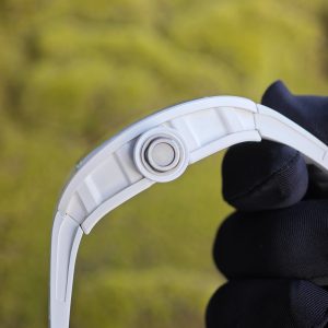 【 Top Customization 】 Richard Mir RM055, original data 1:1 customized best white ceramic case, improved RMUL2 movement using Parmigiani movement, white natural rubber strap, high transparency curved sapphire crystal, titanium buckle - Image 10
