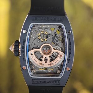Customized Richard Mille RM 07-01 ladies' series watch, featuring an imported black ceramic case, inlaid with natural diamonds, and a 1:1 customized integrated movement - Image 18