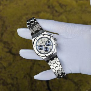 Customized version AP26315ST, equipped with the optimal white dial, blue chronograph, customized replacement hands and calendar, utilizing a 1:1 customized CNC case and strap, and equipped with the original FP1185 movement - Image 3
