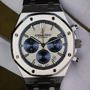 Customized version AP26315ST, equipped with the optimal white dial, blue chronograph, customized replacement hands and calendar, utilizing a 1:1 customized CNC case and strap, and equipped with the original FP1185 movement - Image 8