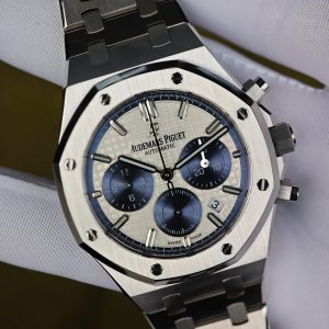 Customized version AP26315ST, equipped with the optimal white dial, blue chronograph, customized replacement hands and calendar, utilizing a 1:1 customized CNC case and strap, and equipped with the original FP1185 movement - Image 9