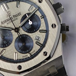 Customized version AP26315ST, equipped with the optimal white dial, blue chronograph, customized replacement hands and calendar, utilizing a 1:1 customized CNC case and strap, and equipped with the original FP1185 movement - Image 12