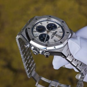 Customized version AP26315ST, equipped with the optimal white dial, blue chronograph, customized replacement hands and calendar, utilizing a 1:1 customized CNC case and strap, and equipped with the original FP1185 movement - Image 15