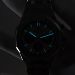 Customized version AP26315ST, equipped with the optimal white dial, blue chronograph, customized replacement hands and calendar, utilizing a 1:1 customized CNC case and strap, and equipped with the original FP1185 movement - Image 25