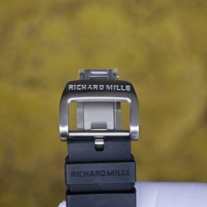 Richard Mille RM35-02 Snowflake Diamond Edition, featuring a modified base Parmigiani movement, custom imported red carbon fiber case, hand-set natural diamonds, custom black and red rubber strap, and a 1:1 custom titanium buckle. - Image 22