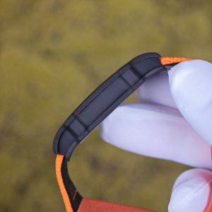 Richard Mille 67-02 Orange Storm, bespoke CRMA7 movement, carbon fiber case, orange nylon strap, paired with a Velcro strap - Image 8