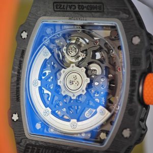 Richard Mille 67-02 Orange Storm, bespoke CRMA7 movement, carbon fiber case, orange nylon strap, paired with a Velcro strap - Image 12