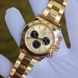 Daytona 126508 custom model, 1:1 CNC mold-opened weighted case/strap/clasp, total weight 180g, the entire watch adopts 18K original color gold-plated craftsmanship, optimal substitute dial/hands/solid pin shaft, Dandong 4131 movement - Image 7