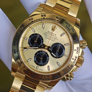 Daytona 126508 custom model, 1:1 CNC mold-opened weighted case/strap/clasp, total weight 180g, the entire watch adopts 18K original color gold-plated craftsmanship, optimal substitute dial/hands/solid pin shaft, Dandong 4131 movement - Image 9