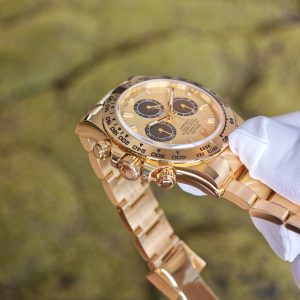 Daytona 126508 custom model, 1:1 CNC mold-opened weighted case/strap/clasp, total weight 180g, the entire watch adopts 18K original color gold-plated craftsmanship, optimal substitute dial/hands/solid pin shaft, Dandong 4131 movement - Image 14