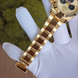 Daytona 126508 custom model, 1:1 CNC mold-opened weighted case/strap/clasp, total weight 180g, the entire watch adopts 18K original color gold-plated craftsmanship, optimal substitute dial/hands/solid pin shaft, Dandong 4131 movement - Image 20