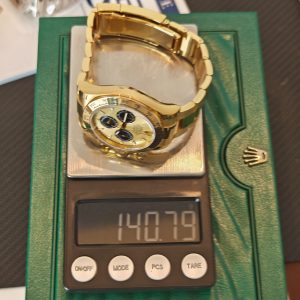 Daytona 126508 custom model, 1:1 CNC mold-opened weighted case/strap/clasp, total weight 180g, the entire watch adopts 18K original color gold-plated craftsmanship, optimal substitute dial/hands/solid pin shaft, Dandong 4131 movement - Image 24