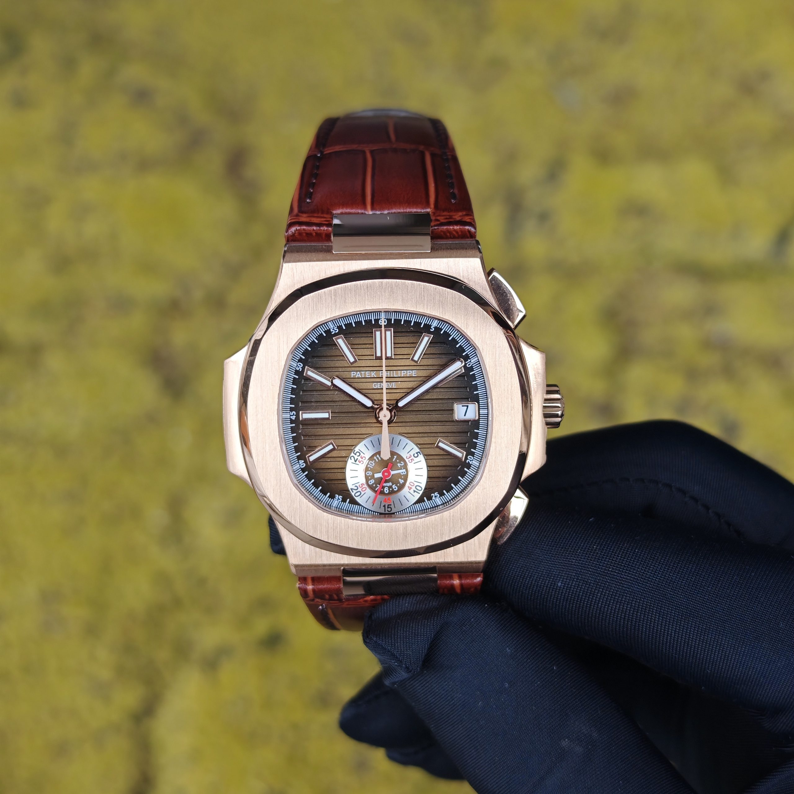 202605 1197 3K factory Patek Philippe 5980OR, electroplated rose gold case, modified solid pin shaft, - Image 1