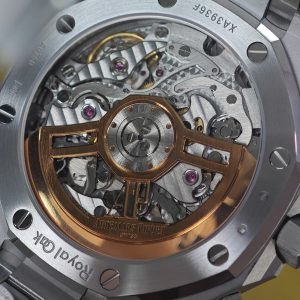 Frost Gold Edition AP Royal Oak 26240 Grey Dial, equipped with a weighted case and strap, weighing 198 grams, with perfect Frost Gold craftsmanship and treated with clad platinum technology. Customized with optimal replacement hands, solid pin shafts, and calendar, Shanghai 4401 integrated movement - Image 15